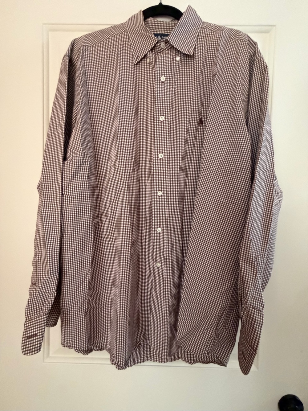 Ralph Lauren Mens Madras Blake 100% 2-ply Cotton Plaid Button Down Shirt Large
